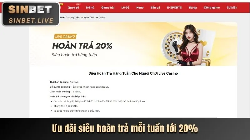 Ưu đãi chào mừng Sinbet